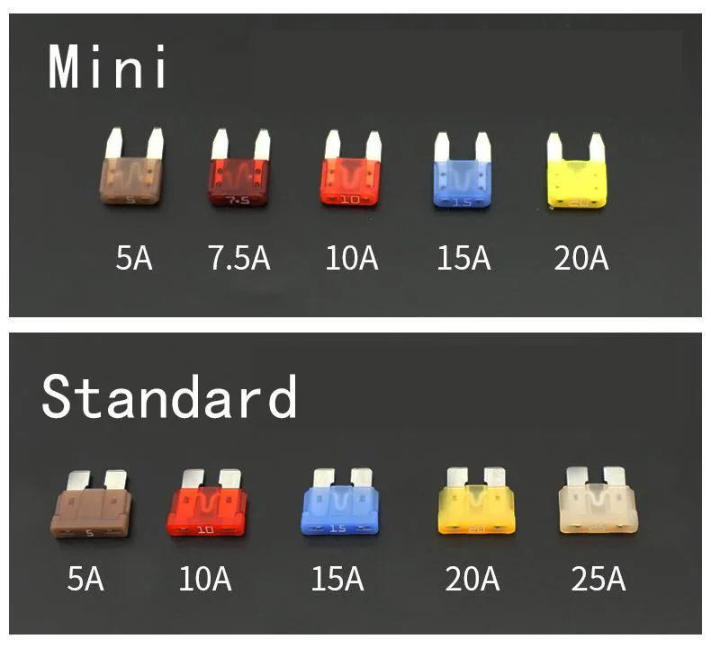 

20 шт. предохранители для автомобиля Mini Micro Standard, автомобильный предохранитель 2A 3A 5A 7.5A 10A 15A 20A 25A 30A 35A высокого качества