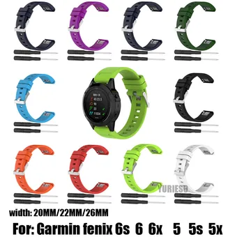 

50pcs 26mm Silicone Watchband Wriststrap for Garmin Fenix 6X 6 6S Pro 5X 5 5S Plus 3 3HR Watch Bracelet Easy Fit Quick Release 20 22mm