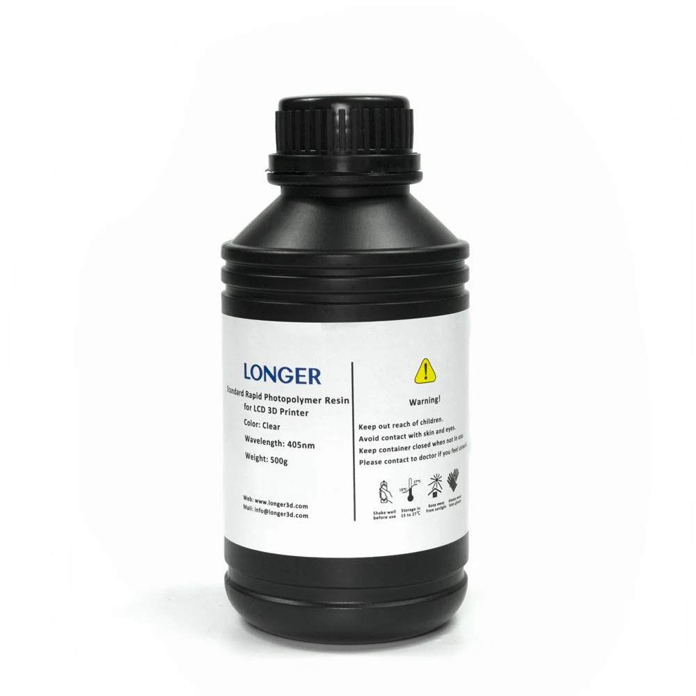 Longer Standard Rapid Photopolymer Resin for Orange Series SLA 3D Printer 500g (Clear)
Longer Standard Rapid Photopolymer Resin for Orange Series SLA 3D Printer 500g (Clear)
