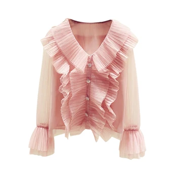 Ruffles Women Shirts 2020 V-Neck Button Flare Sleeved Solid Office Lady Elegant Loose Outwear Coat Tops
Ruffles Women Shirts 2020 V-Neck Button Flare Sleeved Solid Office Lady Elegant Loose Outwear Coat Tops