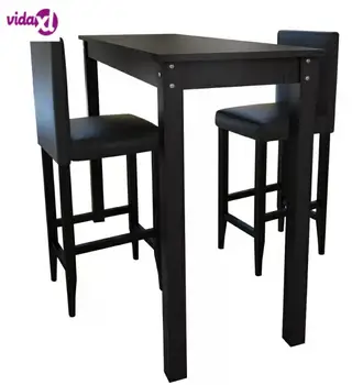 VidaXL Black 1 Bar Table And 2 Stools Kitchen Set Modern Elegent High Quality Kitchen Furniture Suitable Little Home V3
VidaXL Black 1 Bar Table And 2 Stools Kitchen Set Modern Elegent High Quality Kitchen Furniture Suitable Little Home V3