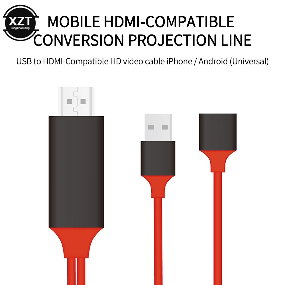 Фото Переходник с USB Type-c на HDMI-совместимый адаптер три в одном зеркальный кабель AV HD TV