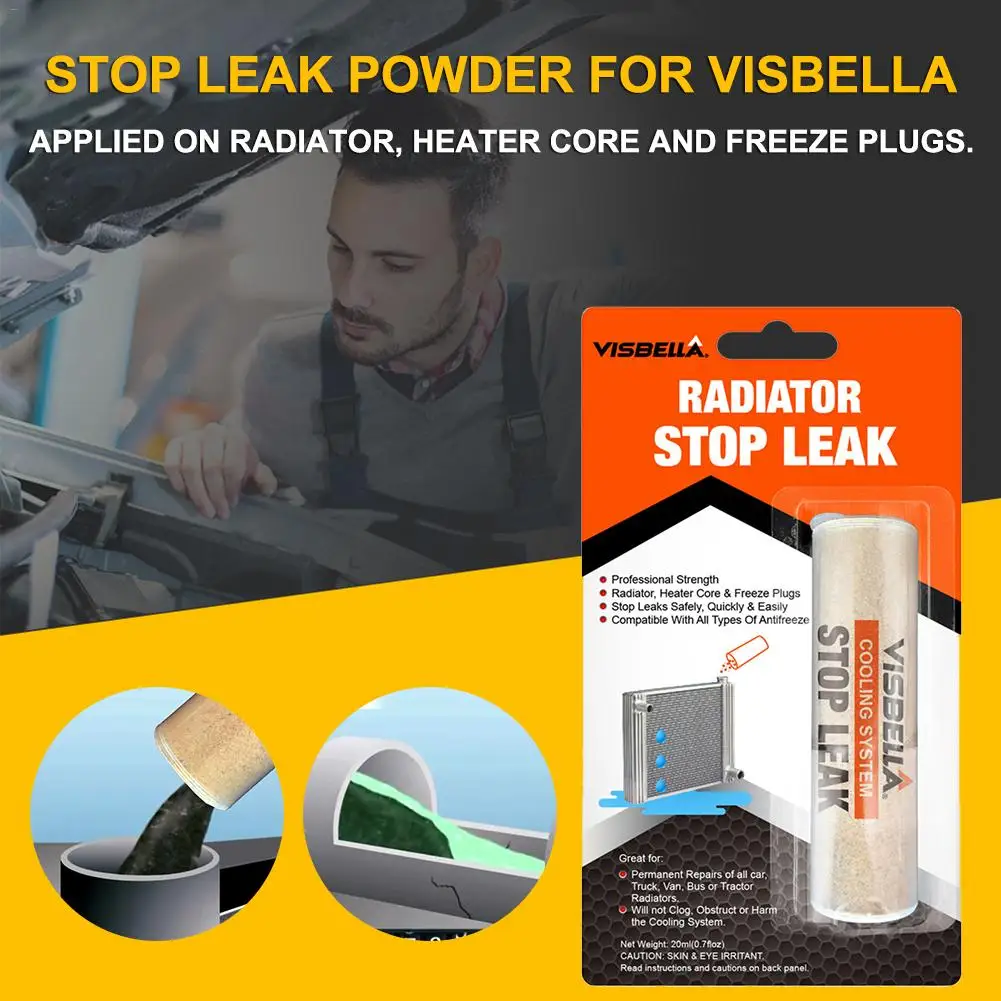 Car Stop Leak Powder Water Tank Radiator Stop Leak Sealing Powder Cooling System Powder For Visbella Car Repair Accessories
Car Stop Leak Powder Water Tank Radiator Stop Leak Sealing Powder Cooling System Powder For Visbella Car Repair Accessories
