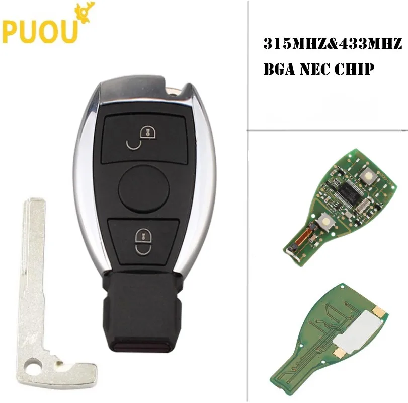 2 Button 433mhz/315mhz Remote Key fob for Mercedes Benz after 2000+ NEC&BGA replace NEC Chip 
2 Button 433mhz/315mhz Remote Key fob for Mercedes Benz after 2000+ NEC&BGA replace NEC Chip