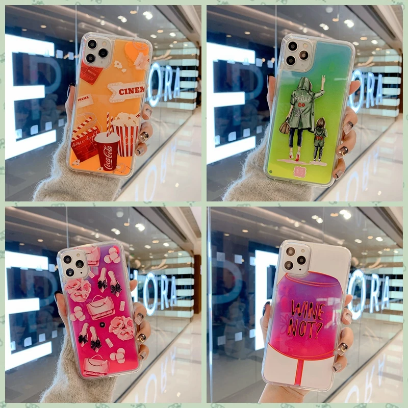 case For iphone X Xs 11 Pro Max XR Liquid quicksand luminous PC back cover For iPhone 8 7 6 6s Plus Luxury neon phone case
case For iphone X Xs 11 Pro Max XR Liquid quicksand luminous PC back cover For iPhone 8 7 6 6s Plus Luxury neon phone case