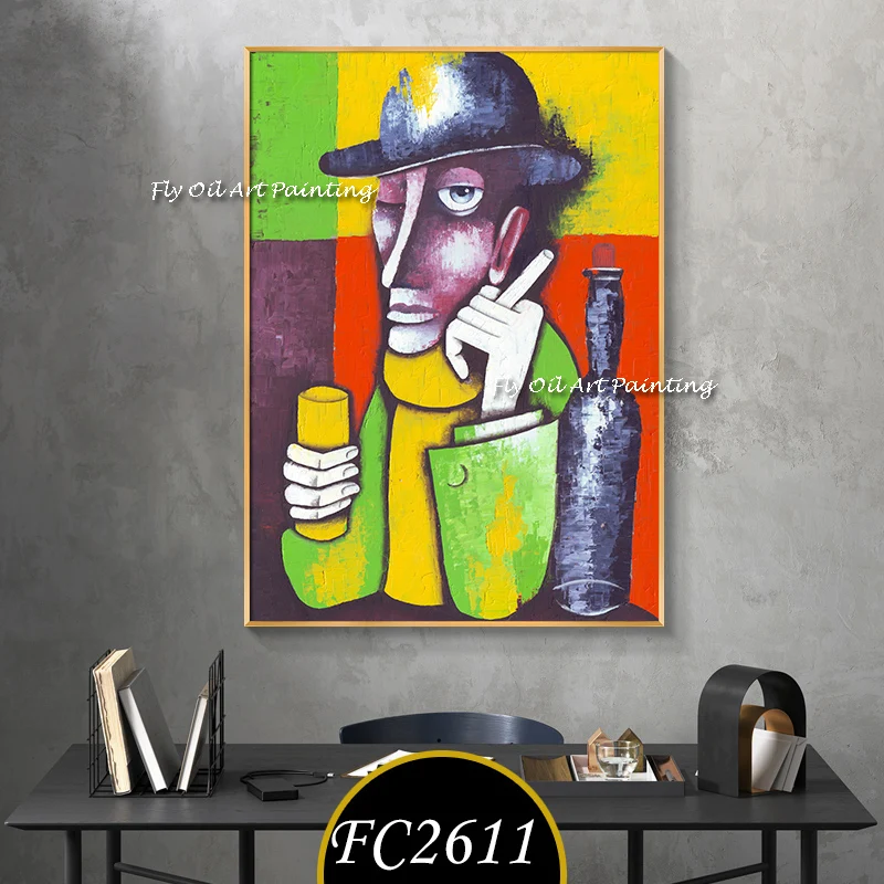 100% Hand Painted colorful cartoon figure oil painting poster Abstract decoration wall stickers bar cafe room pictures artwork
100% Hand Painted colorful cartoon figure oil painting poster Abstract decoration wall stickers bar cafe room pictures artwork