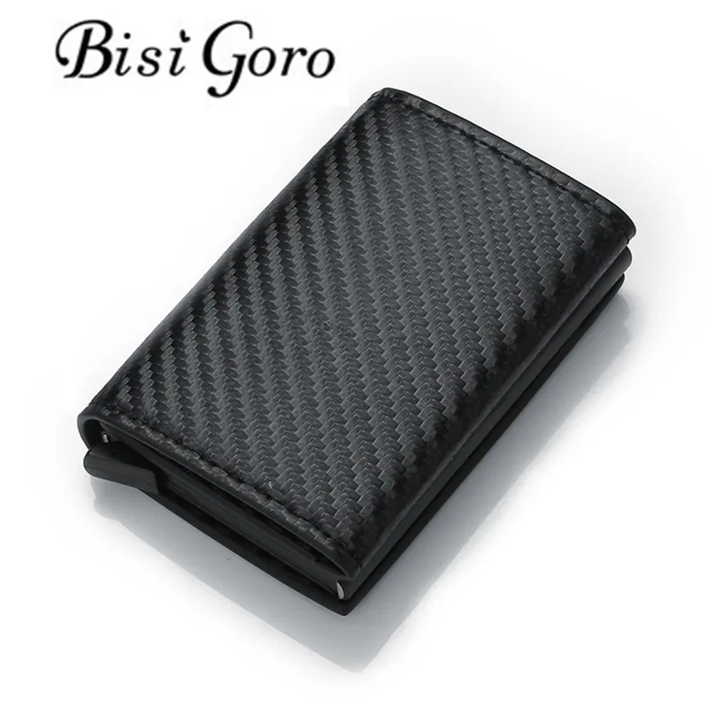 BISI GORO RFID Metal Card Holder New Clutch Pop-up mart Wallet Cardbon Fiber 2020 PU Leather Slim Thin New Card Case
BISI GORO RFID Metal Card Holder New Clutch Pop-up mart Wallet Cardbon Fiber 2020 PU Leather Slim Thin New Card Case