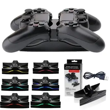 For PS4 Controller Colorful LED Charger Stand DC 5V Dual Controllers Charger Stand Fast Charging Dock Station for PS4 Controller
For PS4 Controller Colorful LED Charger Stand DC 5V Dual Controllers Charger Stand Fast Charging Dock Station for PS4 Controller
