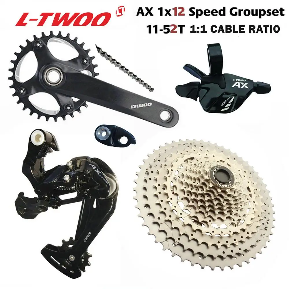 LTWOO groupset AX12 speed shifter rear derailleur cassette 11-50T 52T crankset YBN SUMC 11s Chain NX GX XX1 EAGLE 12s Groupset
LTWOO groupset AX12 speed shifter rear derailleur cassette 11-50T 52T crankset YBN SUMC 11s Chain NX GX XX1 EAGLE 12s Groupset