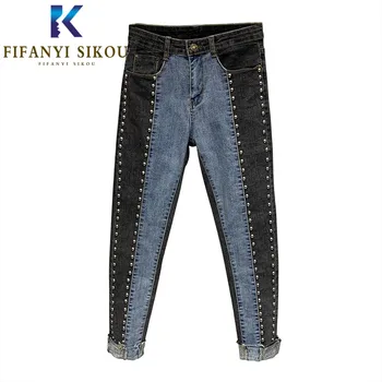 Fashion Beaded Jeans Women Patchwork Denim Pencil Pants Washed High waist Jeans Woman Loose Plus size Jeans Casual Long Trousers
Fashion Beaded Jeans Women Patchwork Denim Pencil Pants Washed High waist Jeans Woman Loose Plus size Jeans Casual Long Trousers