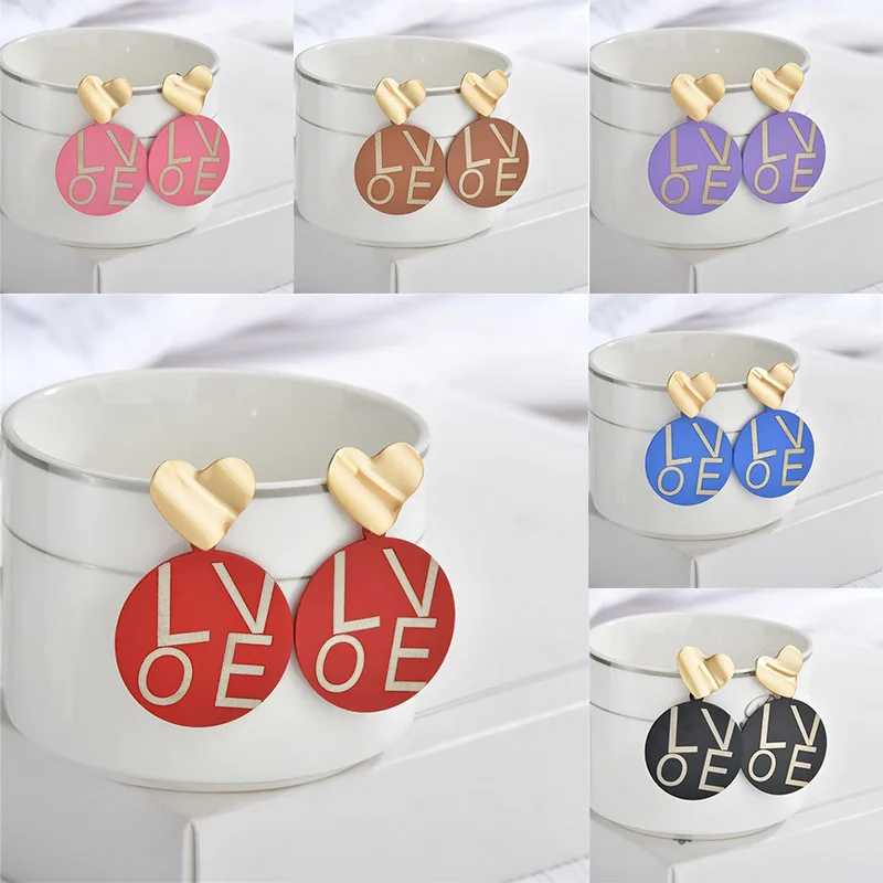 2020 Summer Red Round Drop Earrings for Women Korean Gold Heart LOVE Statement Hanging Earrings Fashion Jewelry Earing Gift
2020 Summer Red Round Drop Earrings for Women Korean Gold Heart LOVE Statement Hanging Earrings Fashion Jewelry Earing Gift