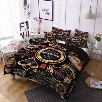 European Court Style Gold Pattern Duvet Cover Set Letter Printing Black Red Bed Linen Set Family Bedding Set 2/3Pcs for Boys Kid
European Court Style Gold Pattern Duvet Cover Set Letter Printing Black Red Bed Linen Set Family Bedding Set 2/3Pcs for Boys Kid