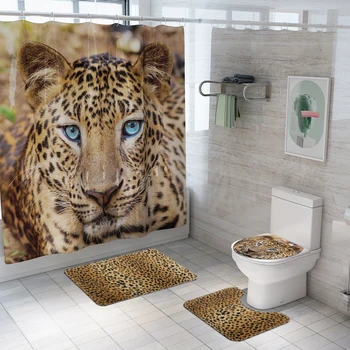 New African Leopard Printed Shower Curtain Mat Bathroom Mat Set Bathroom Creative Shower Curtain tapis salle de bain
New African Leopard Printed Shower Curtain Mat Bathroom Mat Set Bathroom Creative Shower Curtain tapis salle de bain