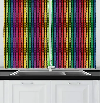 Multicolor Hearts Kitchen Curtains Pride Parade Theme Rainbow Colored Vertical Little Hearts Creative Design for Kitchen Cafe
Multicolor Hearts Kitchen Curtains Pride Parade Theme Rainbow Colored Vertical Little Hearts Creative Design for Kitchen Cafe