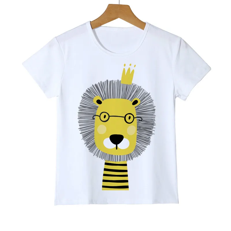 

2018 Kid's Cool Lion King Design T Shirt Boys Girls Fashion Cool Lion Top Hipster Printed Summer adorable animal Baby Tee