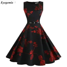 Vestidos de verano para mujer 2020 Casual Floral Retro Vintage 50s 60s Robe rockabilly, swing, pinup Vestidos Día de San Valentín vestido de fiesta(China)