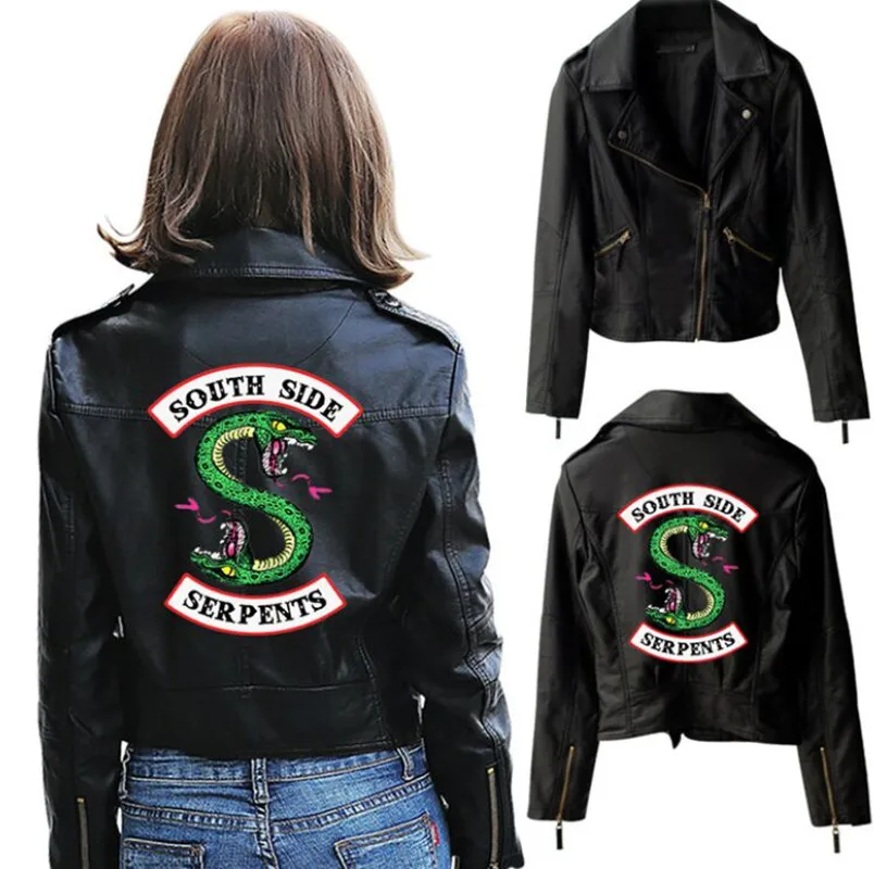 New Riverdale Southside Serpents Zipper PU Women Jacket Kpop Fans Women Faux Leather Coats Slim Fit Femme Clothes 2020 Spring
New Riverdale Southside Serpents Zipper PU Women Jacket Kpop Fans Women Faux Leather Coats Slim Fit Femme Clothes 2020 Spring