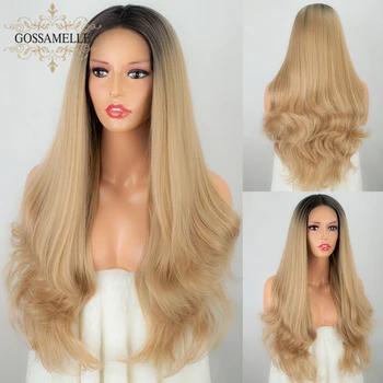 Gossamelle Ombre Blonde Pink Black Lace Front Wig Long Wavy Synthetic Wigs For Women Cosplay Wigs High Temperature Fiber 
Gossamelle Ombre Blonde Pink Black Lace Front Wig Long Wavy Synthetic Wigs For Women Cosplay Wigs High Temperature Fiber