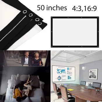 50-inch projector screen Polyester Folded Home Theater Business Education school Folded Projection Screen TV game hanging cloth
50-inch projector screen Polyester Folded Home Theater Business Education school Folded Projection Screen TV game hanging cloth