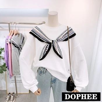 2020 Autumn Loose Short Sweatshirt Women Preppy Style Ribbon Patchwork Pullover Sweater Lady Simple Casual Hoodie Teenagers 
2020 Autumn Loose Short Sweatshirt Women Preppy Style Ribbon Patchwork Pullover Sweater Lady Simple Casual Hoodie Teenagers