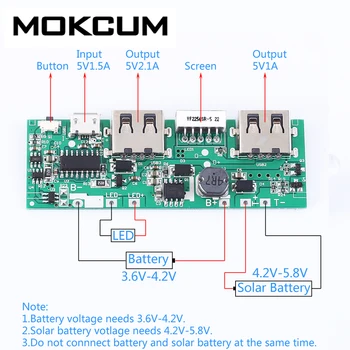 Solar Charging Circuit Board Mobile Display Power Boost Module 5V 2.1A Charger Step UP Module
Solar Charging Circuit Board Mobile Display Power Boost Module 5V 2.1A Charger Step UP Module