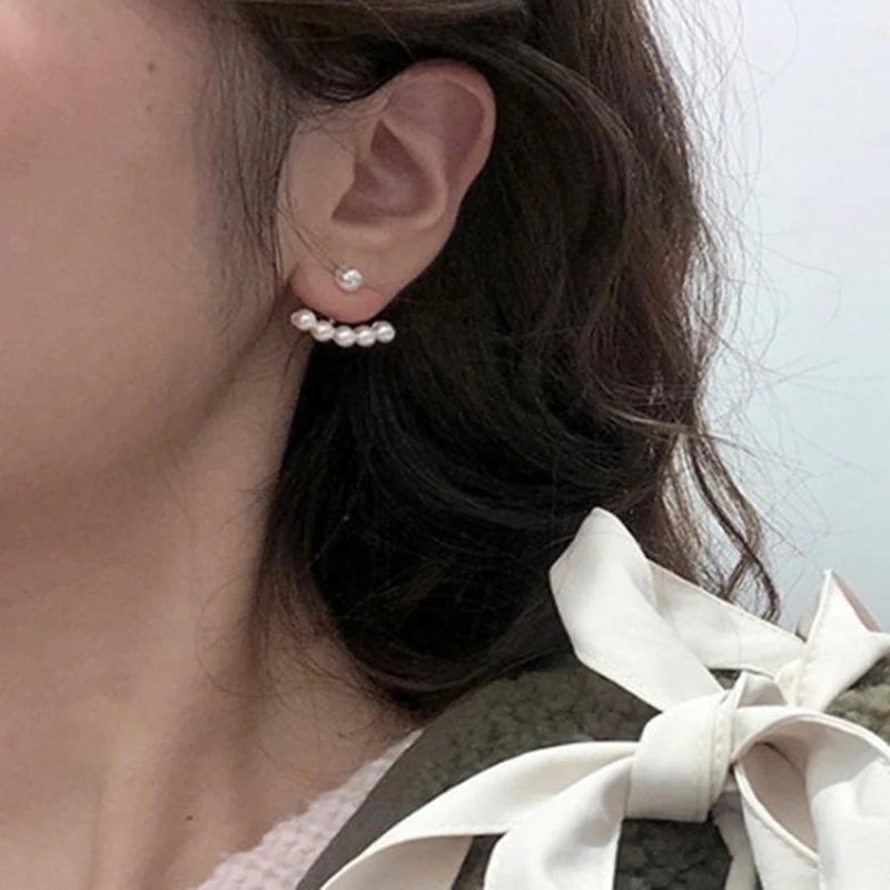 SRCOI Korean Pearl Geometry Statement Simulated Stud Earrings Fashion Front Back Imitation pearls Earrings For Women Girl Party
SRCOI Korean Pearl Geometry Statement Simulated Stud Earrings Fashion Front Back Imitation pearls Earrings For Women Girl Party