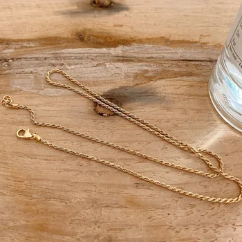 Hemp Rope Chain fine Trendy Jewelry 925 Sterling Silver Necklace For Women Simple Golden Necklace Collar Plata De Ley 925 Mujer 
Hemp Rope Chain fine Trendy Jewelry 925 Sterling Silver Necklace For Women Simple Golden Necklace Collar Plata De Ley 925 Mujer