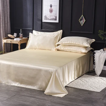 Luxury Satin Silk Summer Flat Bed Sheet Solid Color Bedding Quilt Cover Pillowcase Silky Home textile Decor For Women Men D30
Luxury Satin Silk Summer Flat Bed Sheet Solid Color Bedding Quilt Cover Pillowcase Silky Home textile Decor For Women Men D30