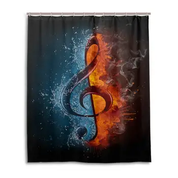 Shower Curtain Water and Fire Musical Note Pattern Print Polyester Shower Curtain for Home Bathroom Decorative Bath Curtains
Shower Curtain Water and Fire Musical Note Pattern Print Polyester Shower Curtain for Home Bathroom Decorative Bath Curtains