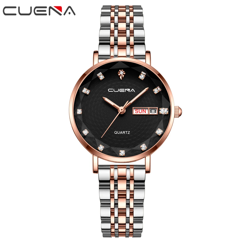 Luxury CUENA Hot Fashion Women Watches Bracelet Ladies Quartz Watch Elegant Stainless Steel Date Womens Wristwatch Reloj Mujer
Luxury CUENA Hot Fashion Women Watches Bracelet Ladies Quartz Watch Elegant Stainless Steel Date Womens Wristwatch Reloj Mujer