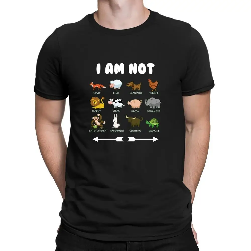Вегетерианская Футболка с принтом I Am Not Animal Весенняя Мужская футболка коротким