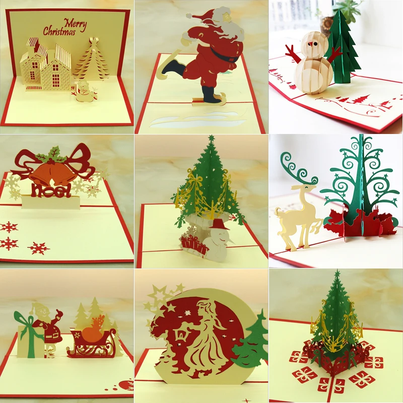 

Faroot 3D Pop Up Greeting Cards Xmas Wedding Birthday Christmas Party Valentines's Day Postcard Xmas Gift Invitation Card