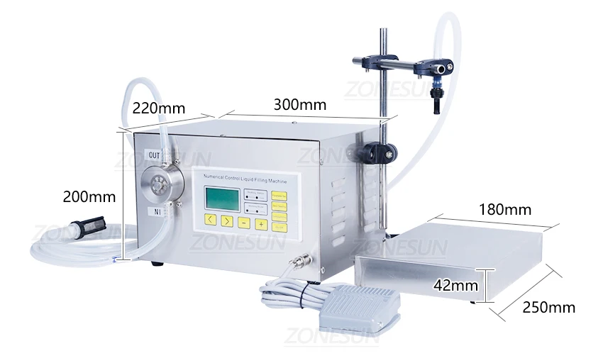 ZONEPACK ZS-MP231W Semi-automatic Liquid Filling and Weighing Machine Essential Oil Milk Juice Water Bottle Filler Magnetic Pump