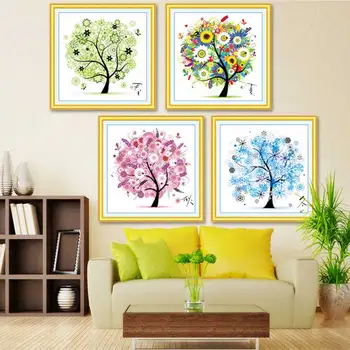 DIY Colorful Cross-Stitch Kits Four Season Tree Cross Stitch Embroidery Cotton Threads Home Decor Spring Summer Autumn Winter
DIY Colorful Cross-Stitch Kits Four Season Tree Cross Stitch Embroidery Cotton Threads Home Decor Spring Summer Autumn Winter