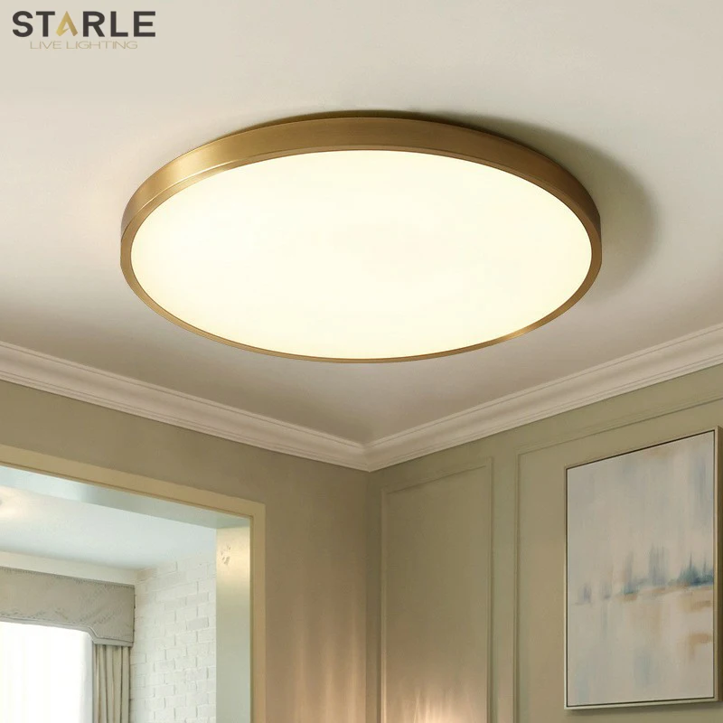 Ultra-thin led ceiling lamp room lamp simple modern balcony lamp round Nordic living room lamp bedroom copper lamps
Ultra-thin led ceiling lamp room lamp simple modern balcony lamp round Nordic living room lamp bedroom copper lamps