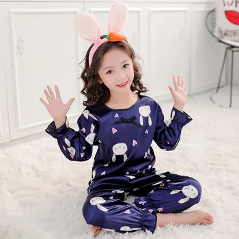 2020 New 100-150cm Height Kids Satin Pajamas Sets Children Spring Autumn Ice Slippery Summer Air Conditioner Clothing Pjs Suits
2020 New 100-150cm Height Kids Satin Pajamas Sets Children Spring Autumn Ice Slippery Summer Air Conditioner Clothing Pjs Suits