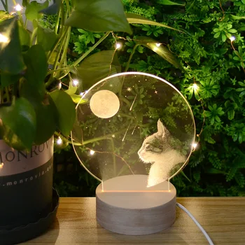 Dream LED Family Night Light 3D USB Acrylic Night Light Wooden Base 3D Pet Cat Bedroom Desk Decoration Gift Light
Dream LED Family Night Light 3D USB Acrylic Night Light Wooden Base 3D Pet Cat Bedroom Desk Decoration Gift Light
