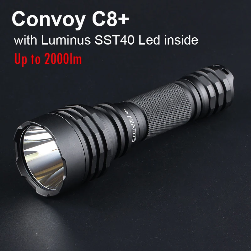 Most Powerful LED Flashlight Convoy C8 Plus with Luminus SST40 Flash Light Tactical Torch 2000lm Camping Fishing Hunting Light
Most Powerful LED Flashlight Convoy C8 Plus with Luminus SST40 Flash Light Tactical Torch 2000lm Camping Fishing Hunting Light