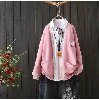 Cartoon embroidery Bunny loose knit cardigan women's clothing 2020 spring and autumn sweater outerwear women
Cartoon embroidery Bunny loose knit cardigan women's clothing 2020 spring and autumn sweater outerwear women