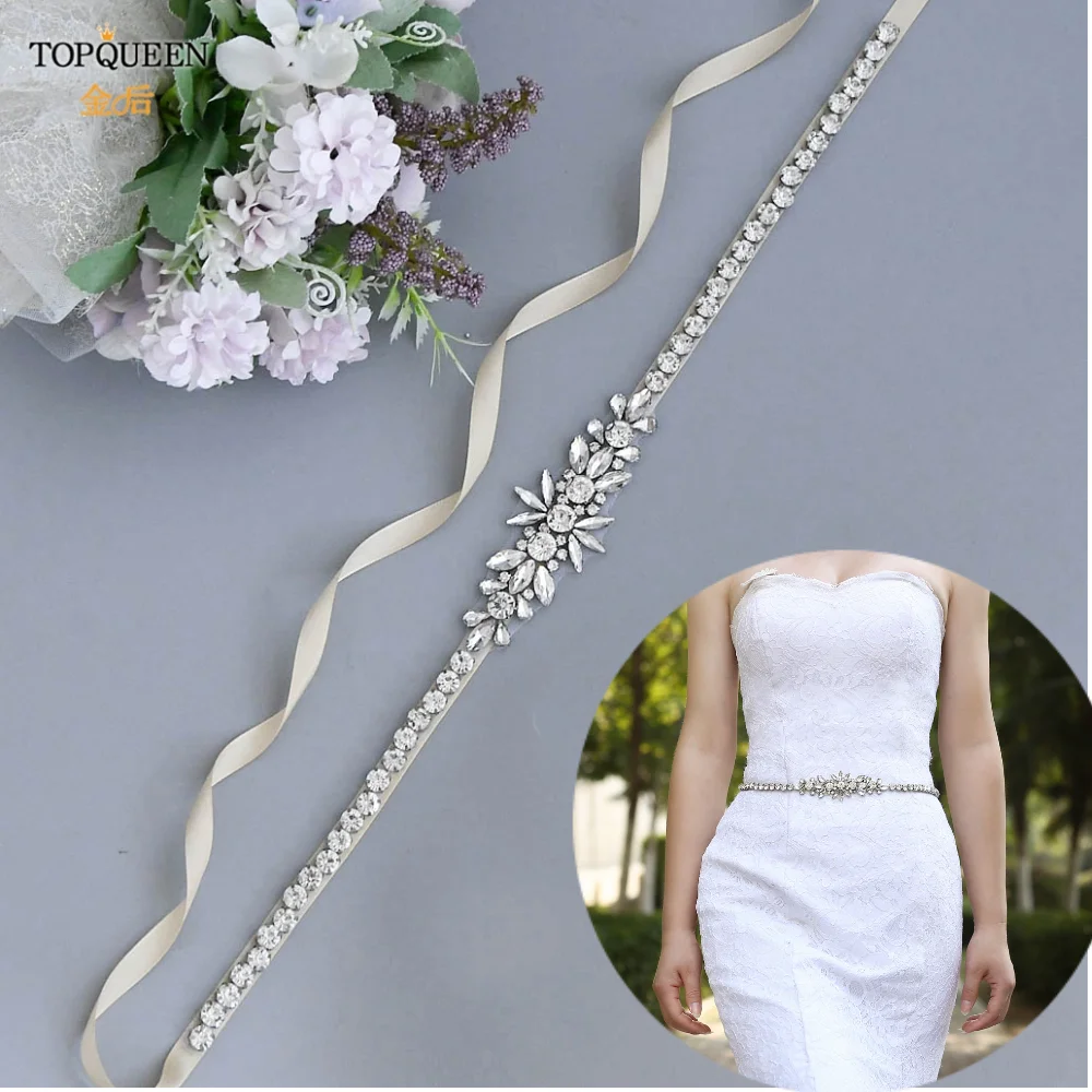 Фото TOPQUEEN S166 женские Стразы ремень серебра бриллиантов свадебные пояса для свадебное