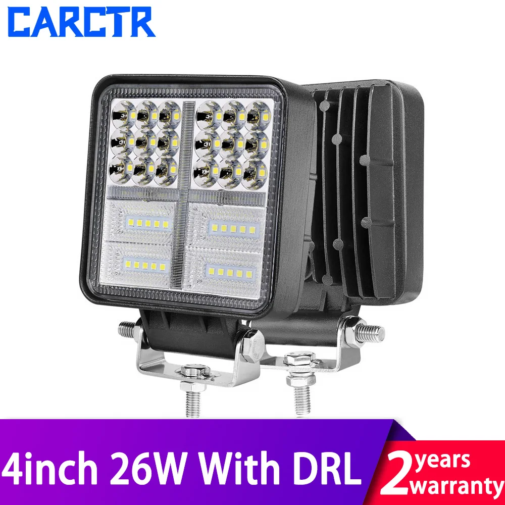 CARCTR 4 Inch Square 126W LED Work Light Bar with DRL Combo 6000K 12V 24V Offroad Truck Forklift Off-road Vehicle Modification
CARCTR 4 Inch Square 126W LED Work Light Bar with DRL Combo 6000K 12V 24V Offroad Truck Forklift Off-road Vehicle Modification