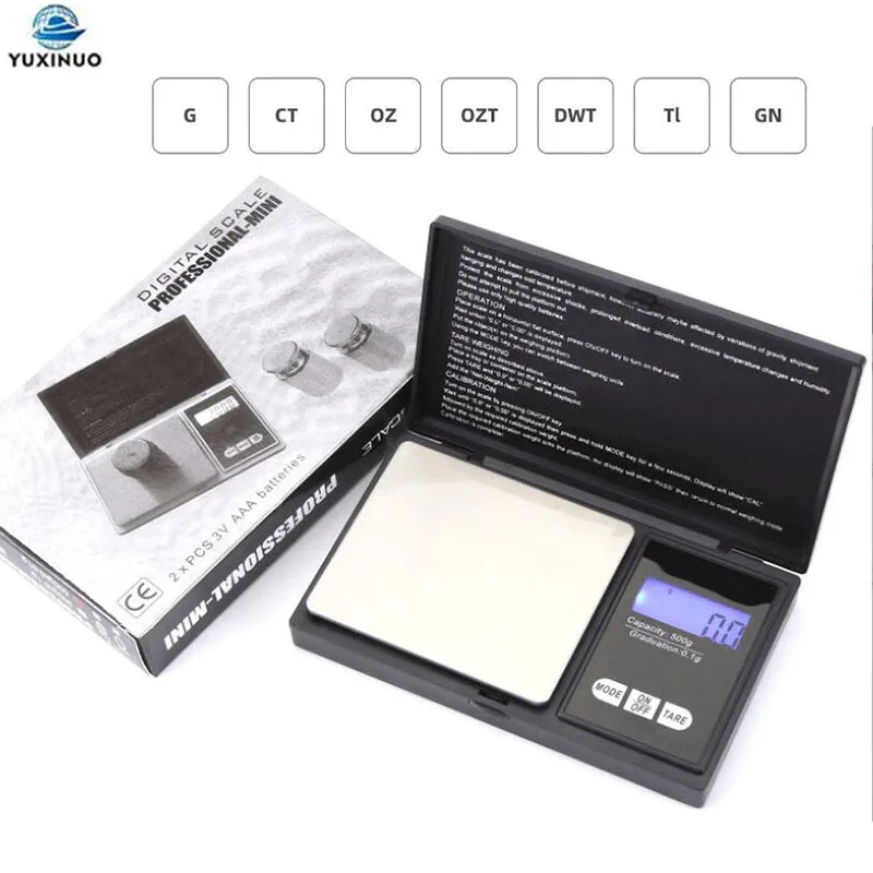 

Precise LCD Pocket Electronic Digital Scale 100g/200g/300g/500g/1000g x 0.01g /0.1g for Kitchen Jewelry Drug Gram Weight Balance