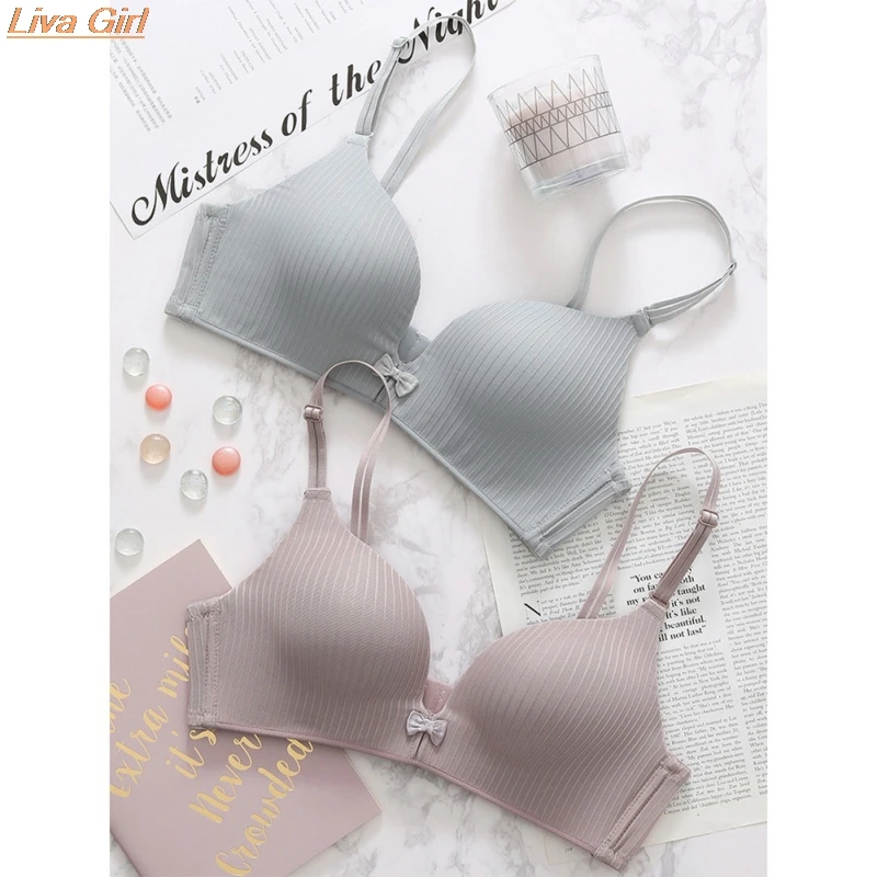Women Sexy Gathered Bra Brief Sets Seamless Wire Free Push Up Stripe Bow Bra Female Transparent Lace Bra Panties Set underwear 
Women Sexy Gathered Bra Brief Sets Seamless Wire Free Push Up Stripe Bow Bra Female Transparent Lace Bra Panties Set underwear