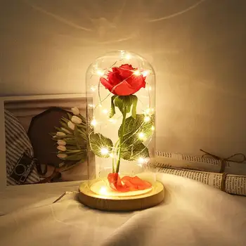 Romantic Rose in Glass Dome LED Forever Rose Artificial Flower in Glass Valentine's Day Gift For Girlfriend Holiday Party Decor
Romantic Rose in Glass Dome LED Forever Rose Artificial Flower in Glass Valentine's Day Gift For Girlfriend Holiday Party Decor