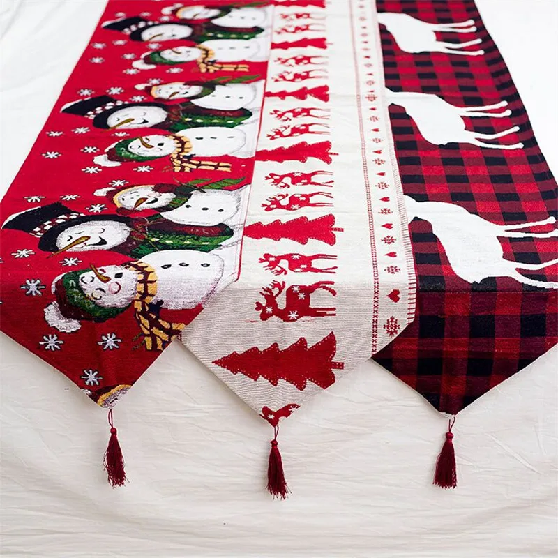 Cotton Linen Embroidery Christmas Table Runner Snowman Cartoon Print Table Cloth Decorations
Cotton Linen Embroidery Christmas Table Runner Snowman Cartoon Print Table Cloth Decorations