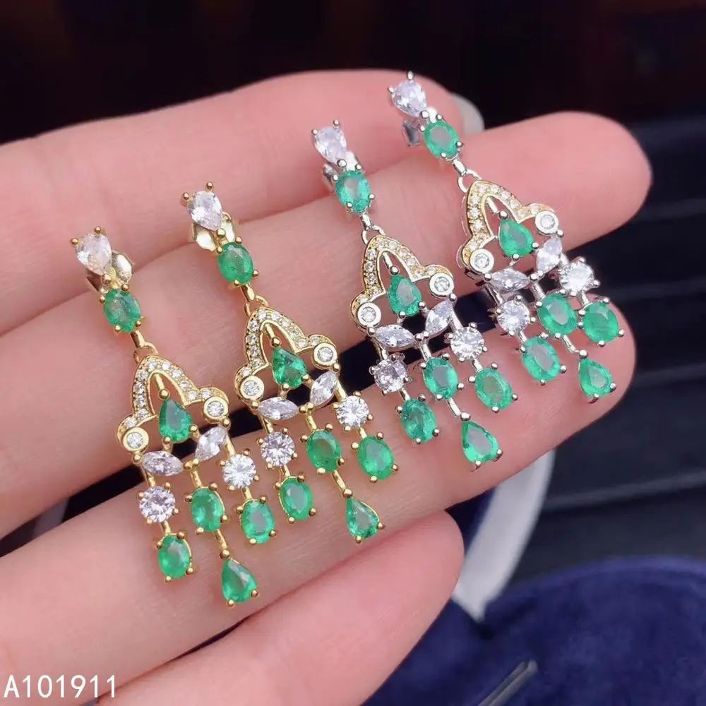 KJJEAXCMY fine jewelry natural Emerald 925 sterling silver women earrings support test luxury 
KJJEAXCMY fine jewelry natural Emerald 925 sterling silver women earrings support test luxury