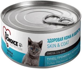1ST CHOICE 1ST CHOICE KITTEN PREMIUM bezzernovye for kittens with tuna and chicken 85g
1ST CHOICE 1ST CHOICE KITTEN PREMIUM bezzernovye for kittens with tuna and chicken 85g
