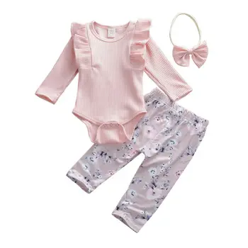 Baby Girl Clothing Ruffle Romper Tops Flower Pants Headband Autumn Outfit Clothes Kids Outfits For Girls Winter Newborn Clothing
Baby Girl Clothing Ruffle Romper Tops Flower Pants Headband Autumn Outfit Clothes Kids Outfits For Girls Winter Newborn Clothing
