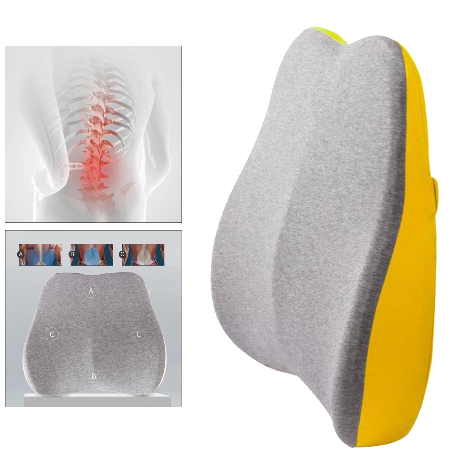1pc Memory Foam Lumbar Support Cushion Pain Relief Chair Pillow Backrest Back Cushion Massage Lumbar Support Waist Cushion 1pc Memory Foam Lumbar Support Cushion Pain Relief Chair Pillow Backrest Back Cushion Massage Lumbar Support Waist Cushion