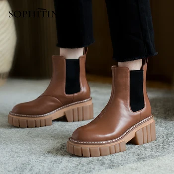 SOPHITINA Fashion Ankle Boots Women Leisure Square Heel Thick Bottom Non-slip Sewing Chelsea Boots Comfortable Women Shoes MO697
SOPHITINA Fashion Ankle Boots Women Leisure Square Heel Thick Bottom Non-slip Sewing Chelsea Boots Comfortable Women Shoes MO697